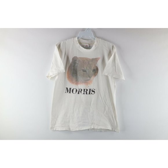 Vintage Other - Vintage 70s Mens Medium 9Lives Morris the Cat Spell Out Short Sleeve T-Shirt USA